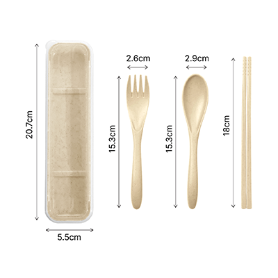 3 in 1 Wheat Cutlery Set