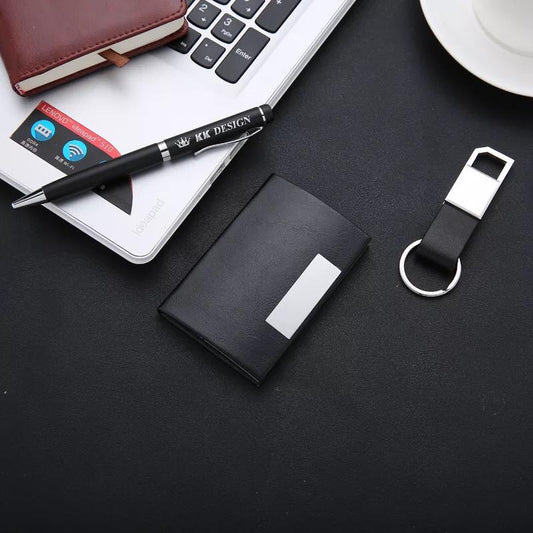 Executive PU Corporate Gift Set with Keychain & Pen