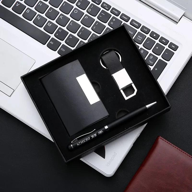 Executive PU Corporate Gift Set with Keychain & Pen
