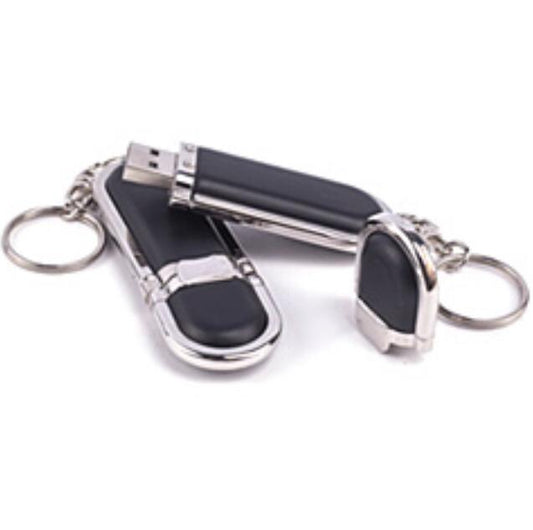 Custom Black Leather USB Flash Drive – Elegant Branded USB Stick for Corporate Gifting
