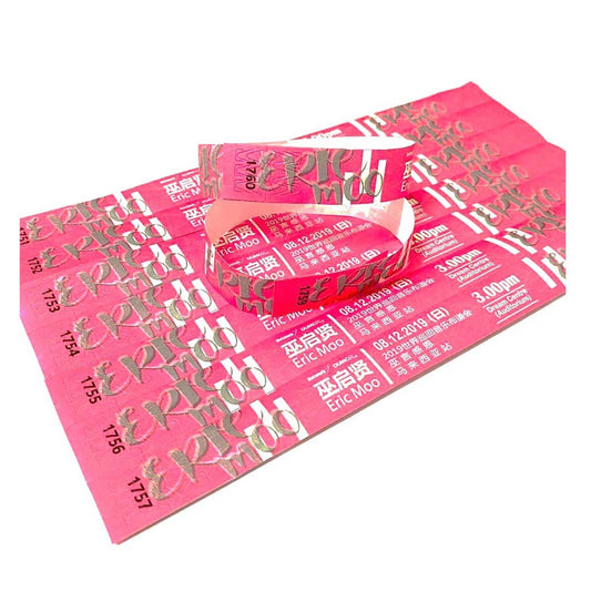Barcode and Numbering TYVEK Wristbands