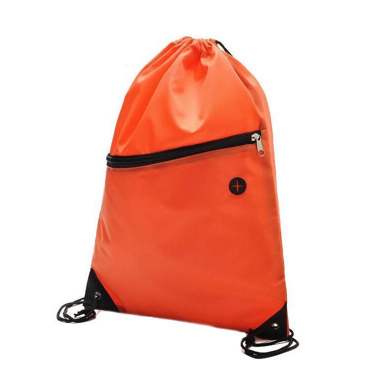 Custom Drawstring Bag with Front Zipper Pocket – Promotional Gym & Event Bag