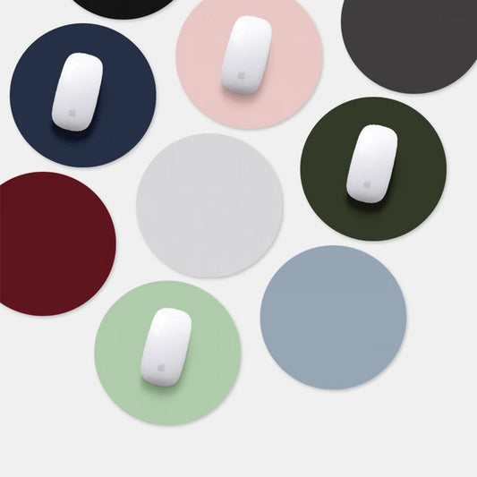 Round Leather Office Mouse Pad