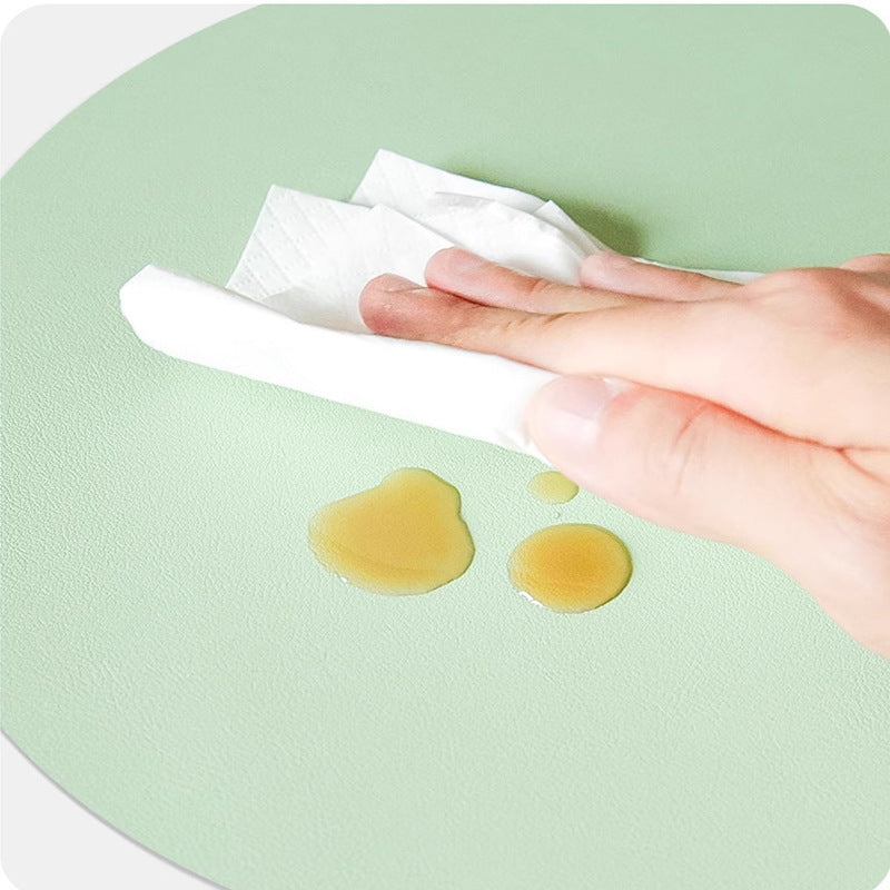 Round Leather Office Mouse Pad