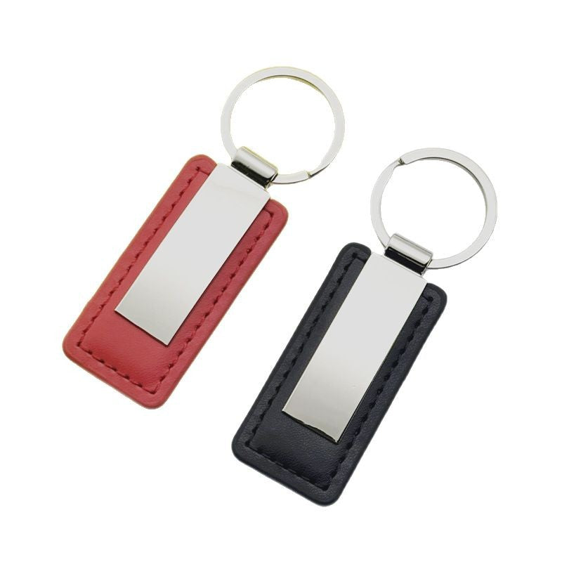 Creative Automotive Leather Keychain with Logo Engraving