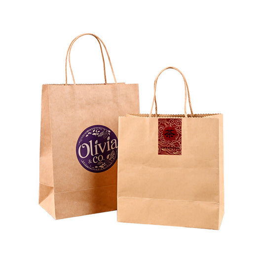 Custom Logo White Card Handle Paper Bags