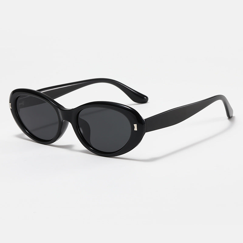 Customizable Retro Cat-Eye Oval Sunglasses