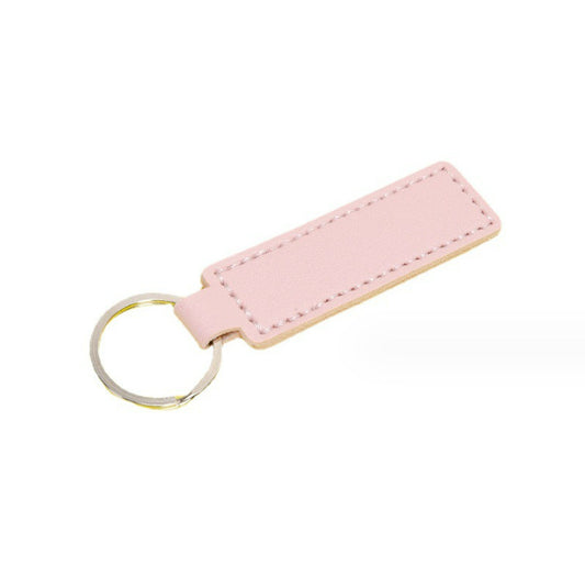 PU Leather Keychain with Double-Sided Stitching