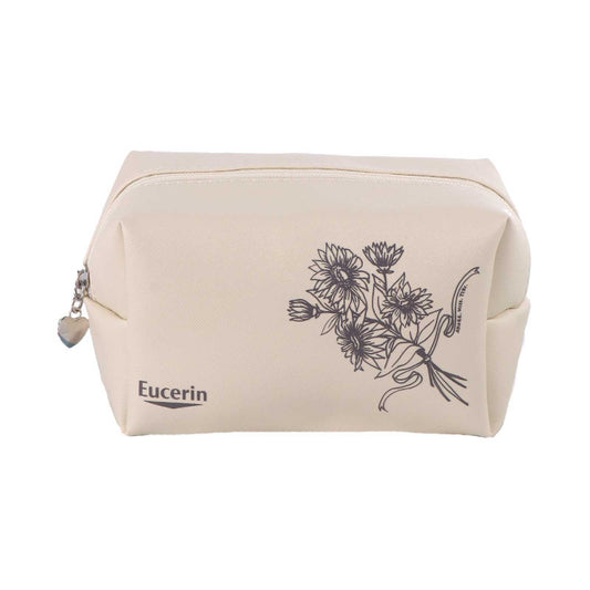 Beige Custom Travel Bag with Floral Print – Branded Toiletry Organizer for Corporate Gifting