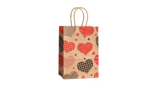 Valentine’s Day Love Heart Kraft Gift Bags