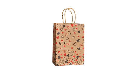 Valentine’s Day Love Heart Kraft Gift Bags