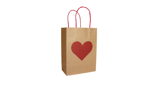 Christmas Gift Bags with Heart Decorations