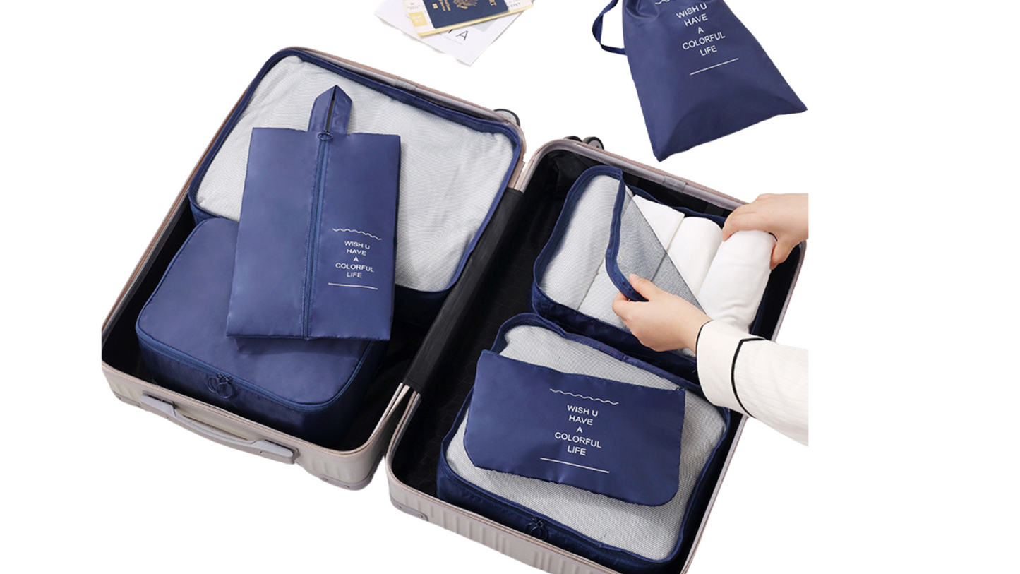 Seven-Piece Foldable Travel Organizer Set