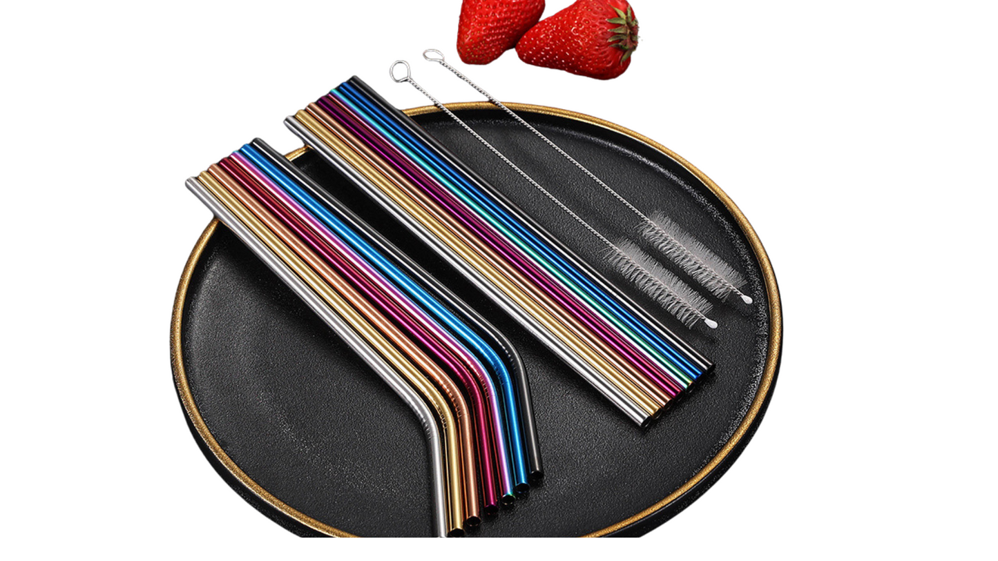 Premium Custom Metal Straw Set