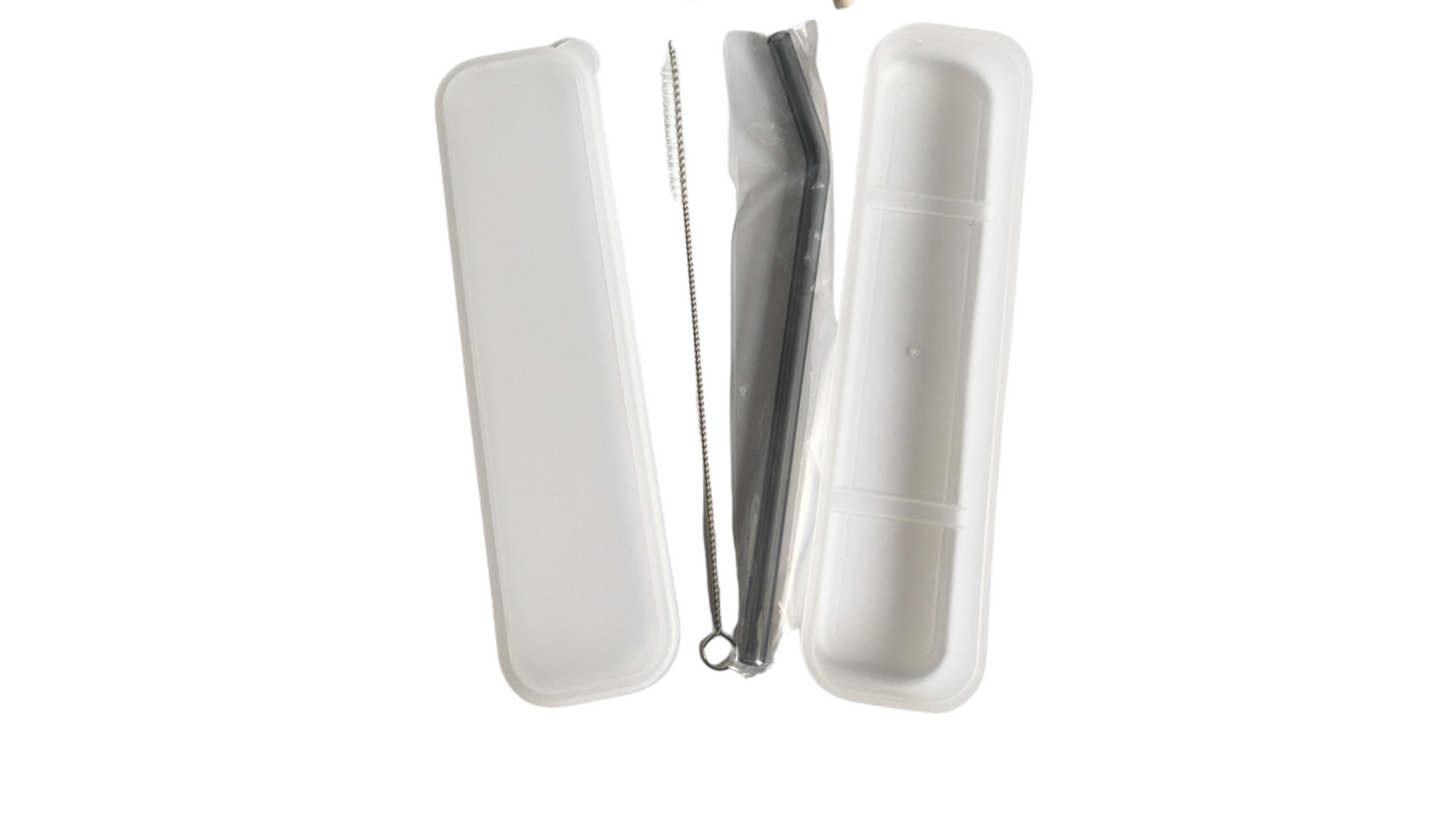 Glass Straw Set with 304 Stainless Steel Cleaning Brush