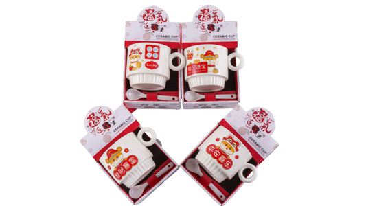 Cartoon Couple Ceramic Mug Set