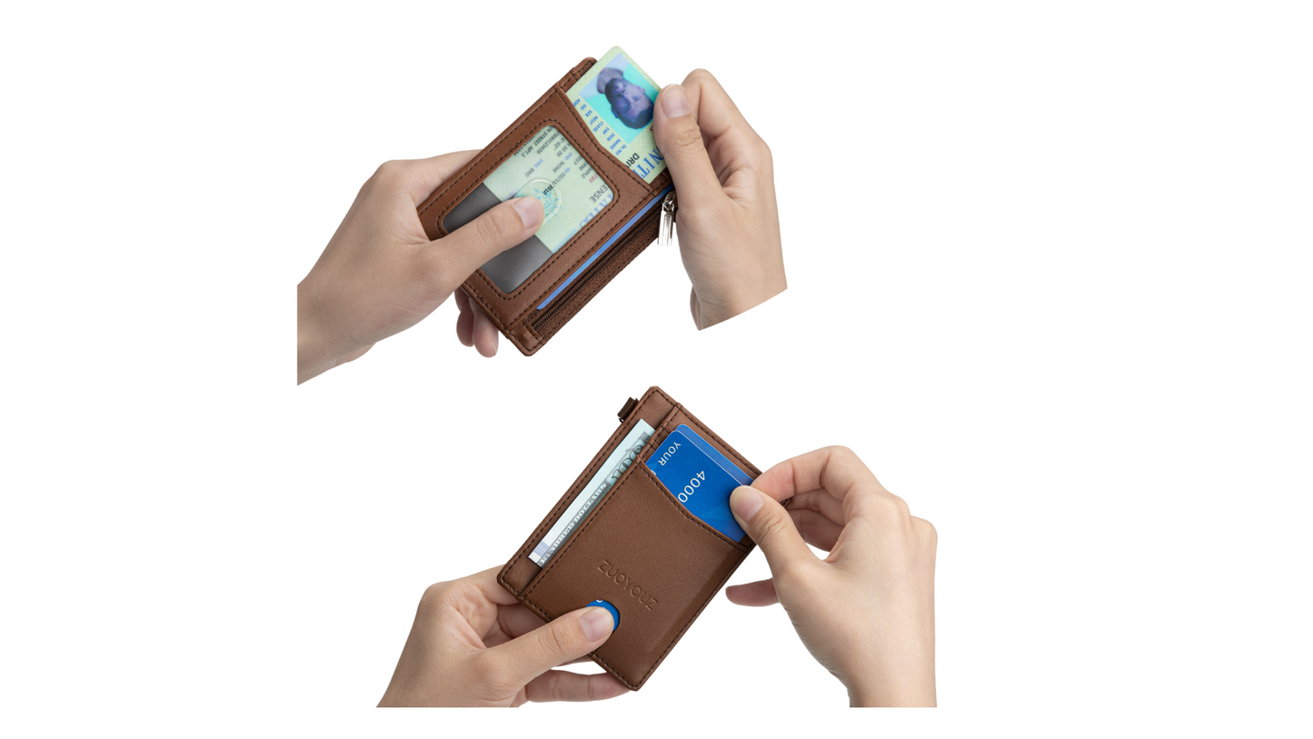 High-Quality Genuine Leather ID Card Holder with Gift Box