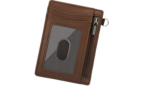 Genuine Leather Zipper Cardholder with Gift Box