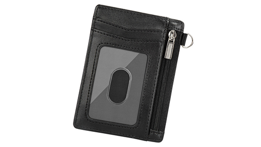 Genuine Leather Zipper Cardholder with Gift Box