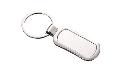 Single Plate Blank Metal Keychain