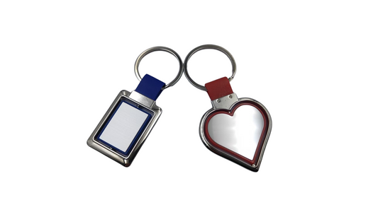 Metal and Leather Rotating Keychain