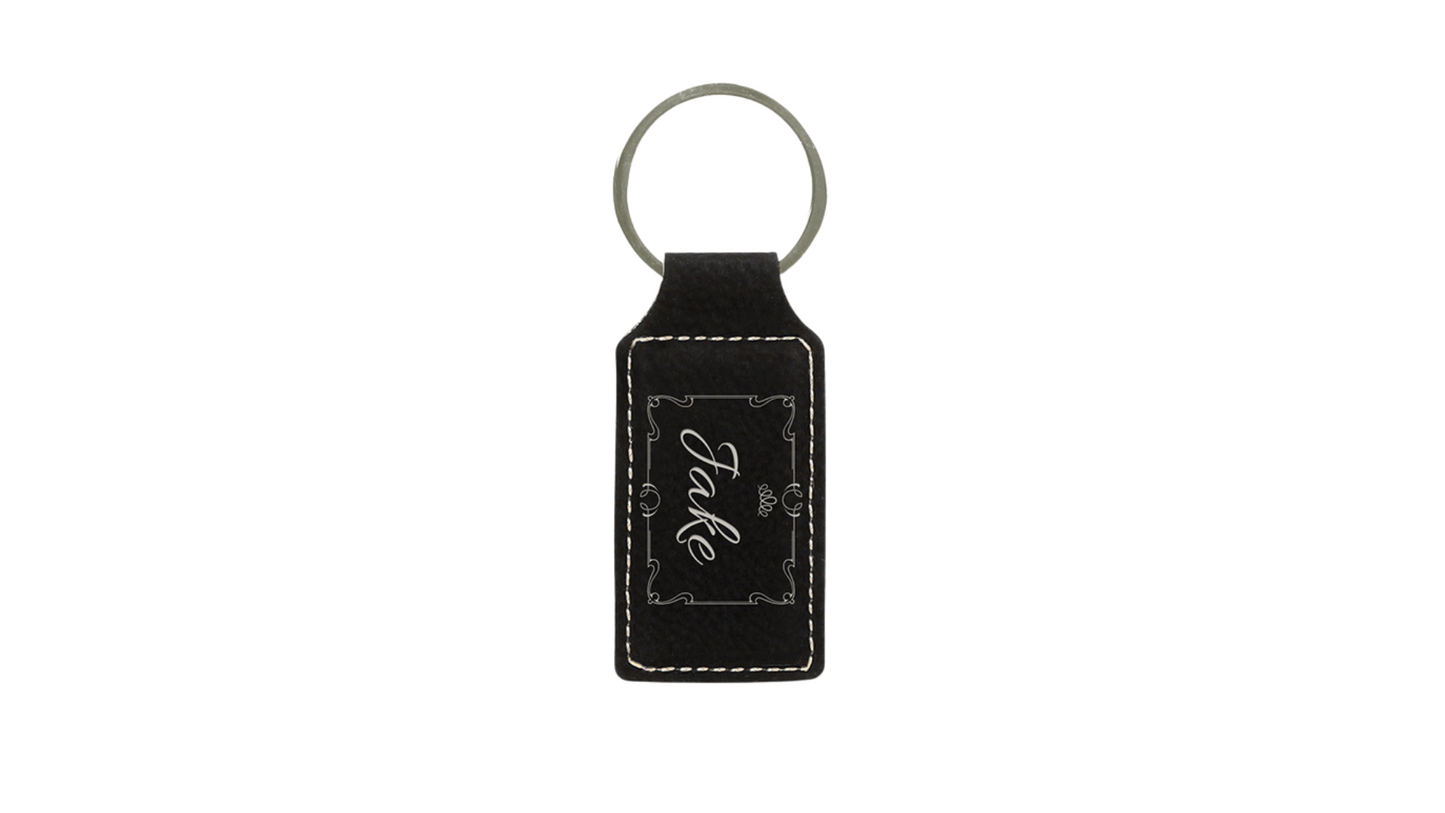 Leather Bag Tag and Car Keychain