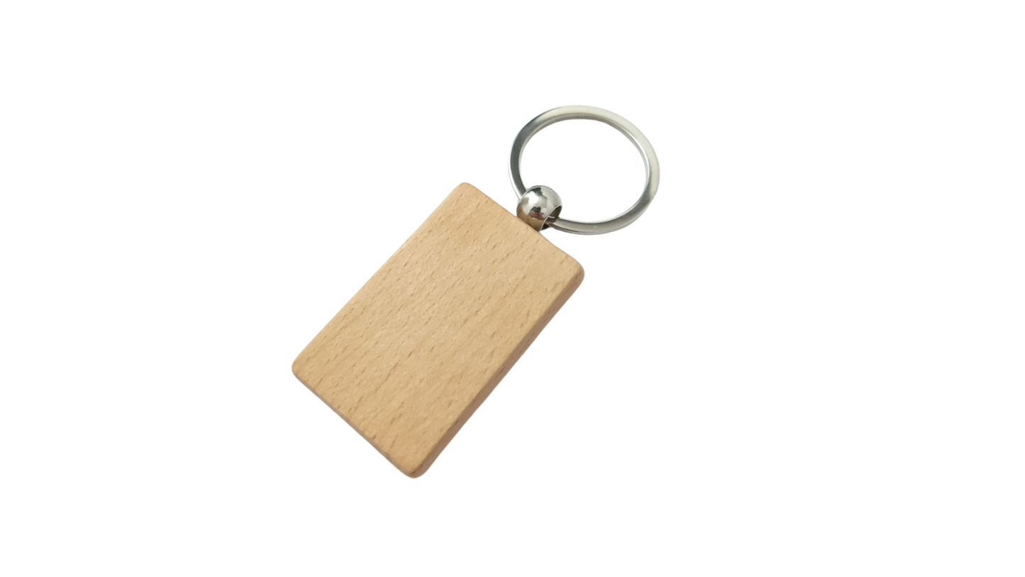 Wooden Keychain with Laser Engraving