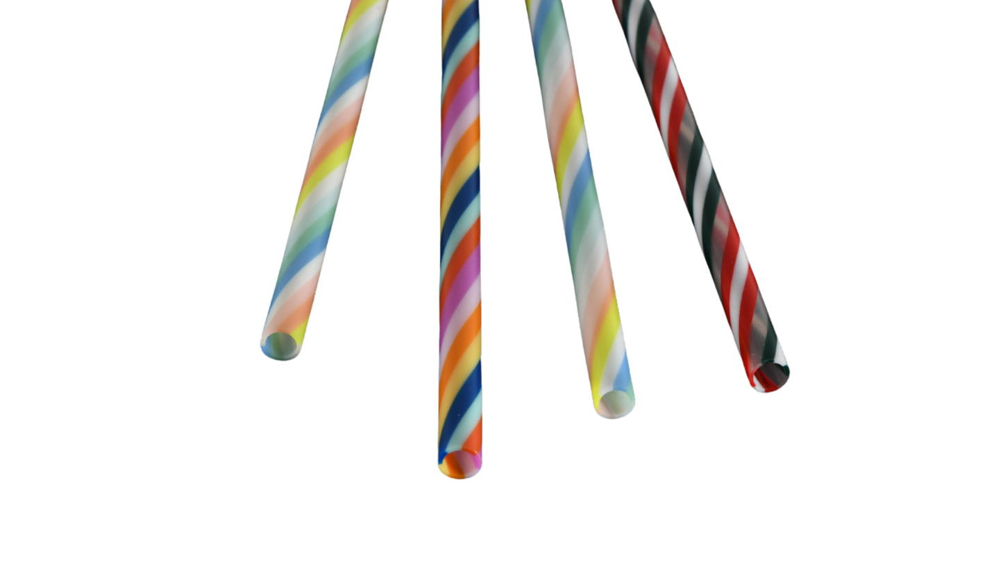 Colorful Threaded Reusable Straws