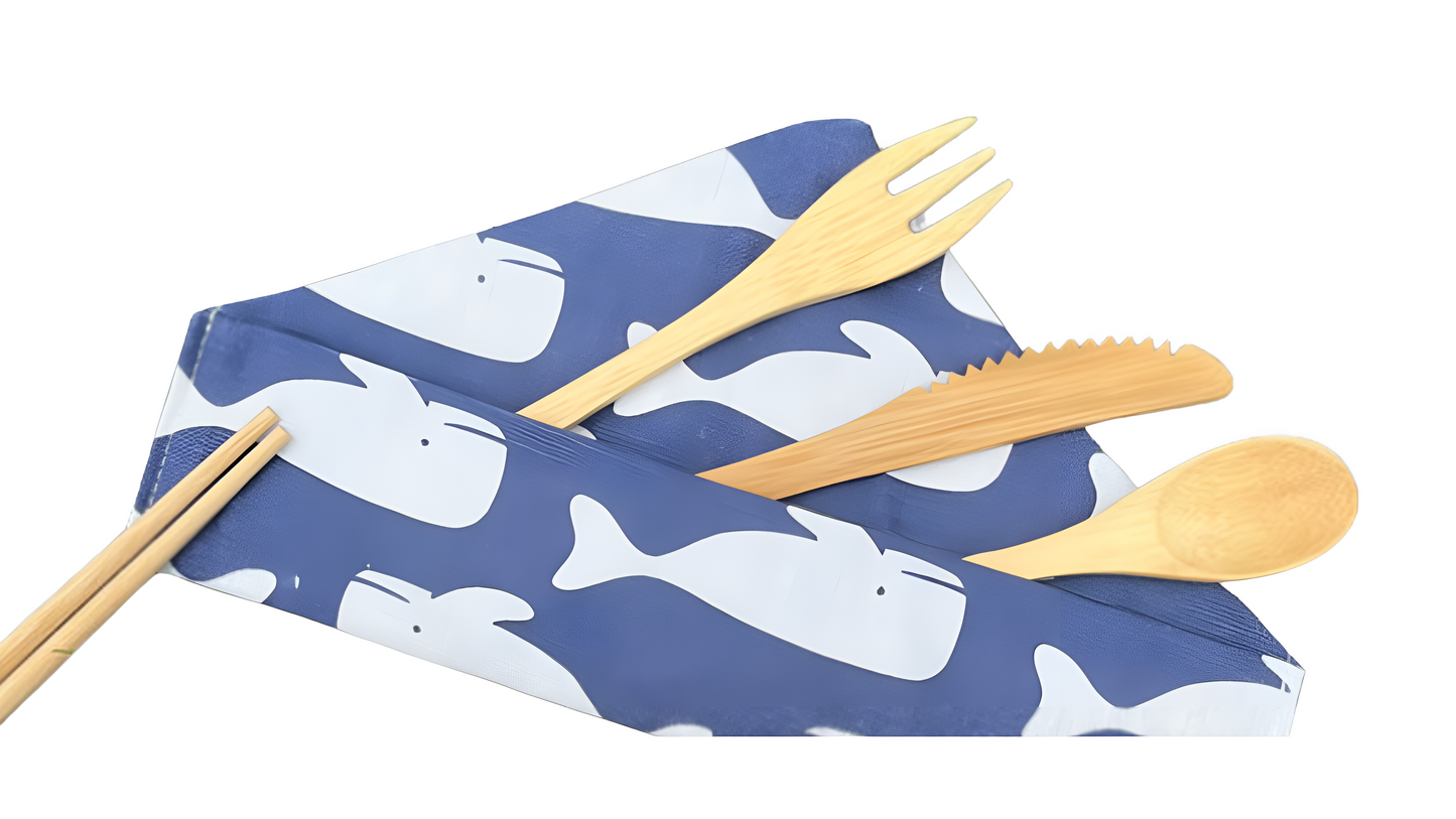 Bamboo Cutlery Set with Logo Engraving