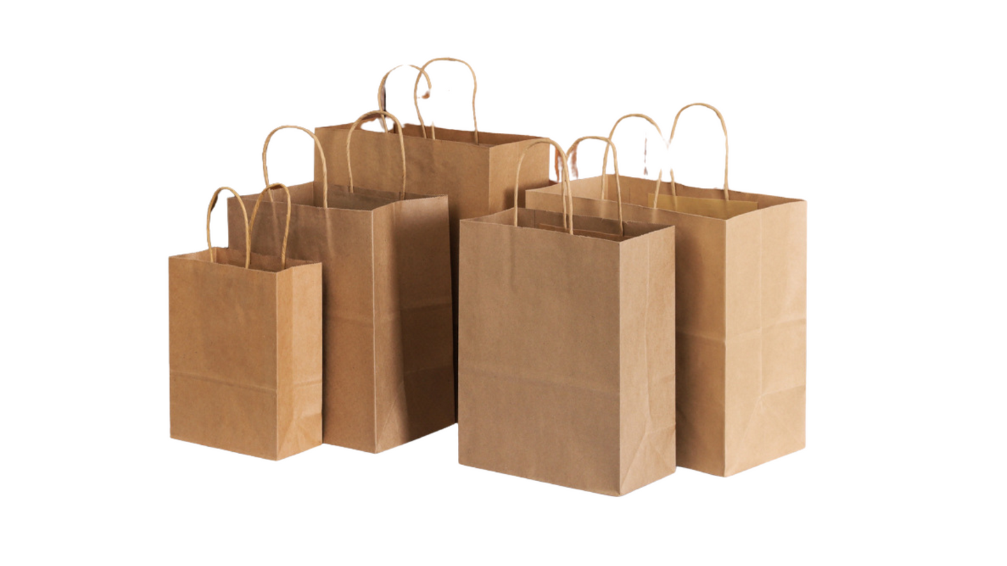 Kraft Paper Handle Bags – Multi-Size Packaging