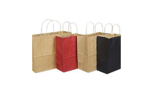 White Kraft Takeaway Paper Bags for Drinks