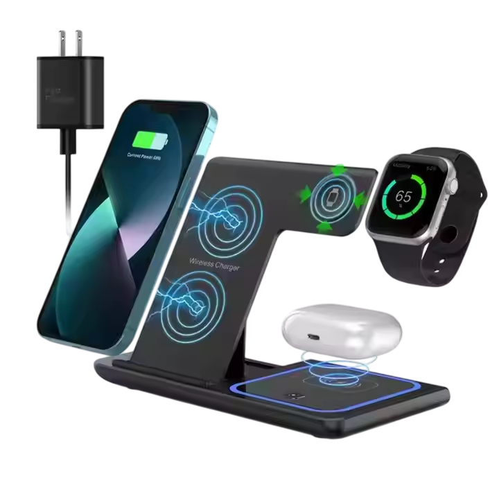 3 in 1 Wireless Charger – Custom Fast Charging Station for Phone, Watch & Earbuds