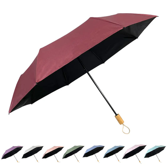 Wooden Handle Folding Umbrella