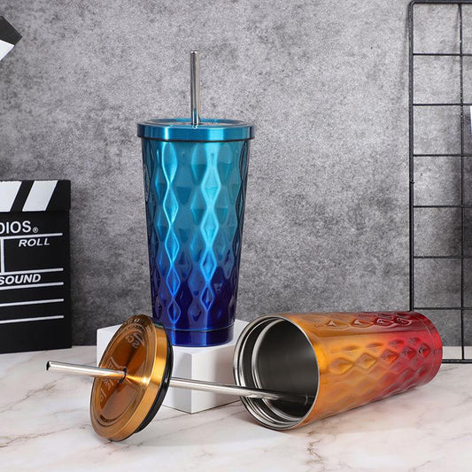 Stainless Steel Cup With Straw
