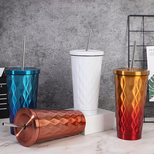 Stainless Steel Cup With Straw