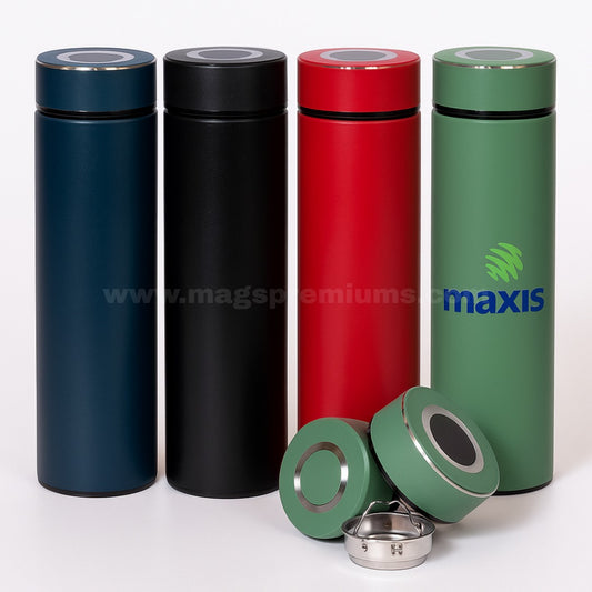 lightweight 500ml insulated flask – black, red, green colors