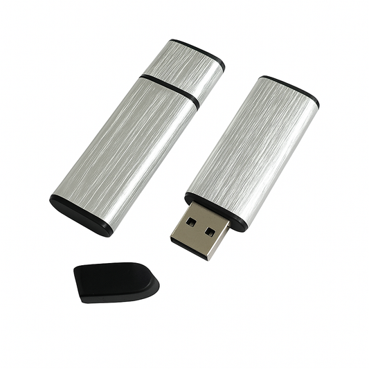 Brushed Silver Metal USB Flash Drive – Custom Branded USB Stick for Corporate Gifts