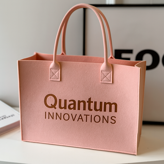 Custom Pink Felt Promotional Tote Bag – Elegant Lightweight Corporate Gift Bag