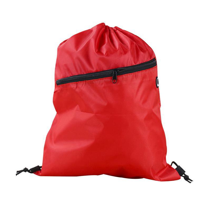 Custom Drawstring Bag with Front Zipper Pocket – Promotional Gym & Event Bag