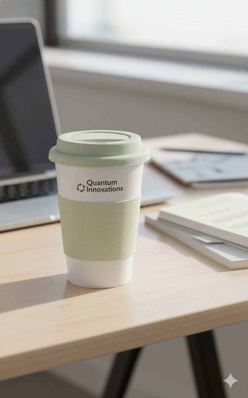 Eco Ceramic Promotional Travel Mug with Silicone Lid
