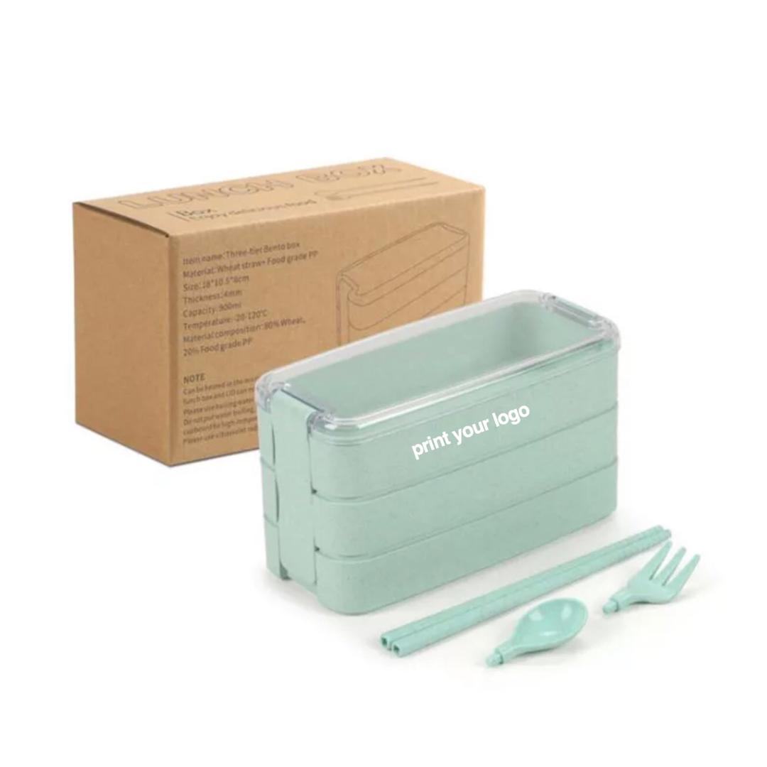 3 Layer Wheat Lunch Box – Eco-Friendly Custom Food Container for Corporate Gifts
