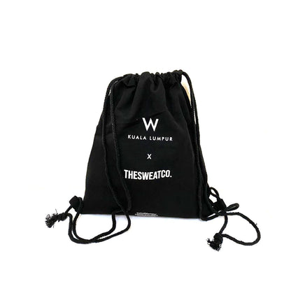 Black Canvas Drawstring Bag 12oz