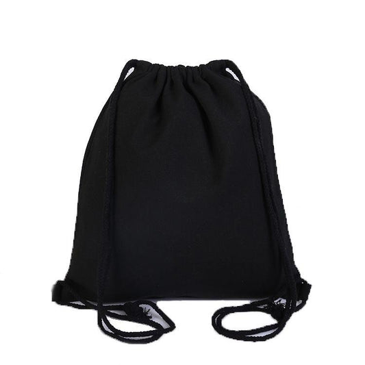 Black Canvas Drawstring Bag 12oz