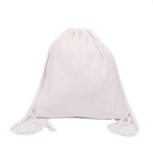 White Canvas Drawstring Bag