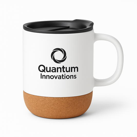 Custom Ceramic & Cork Promotional Mug with Lid