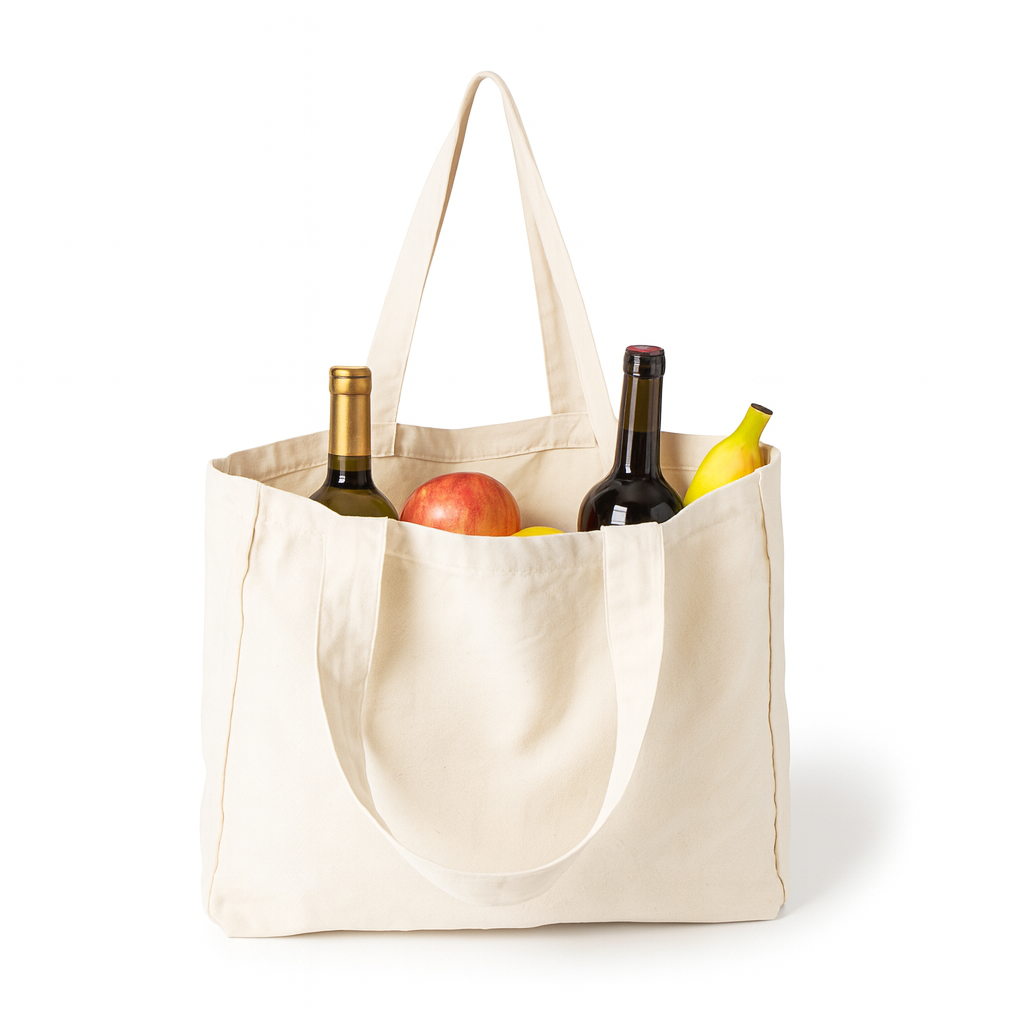 Large Organic Cotton Grocery Tote Bag with Pockets – Premium Bulk Canvas Bags Australia for Corporate & Retail