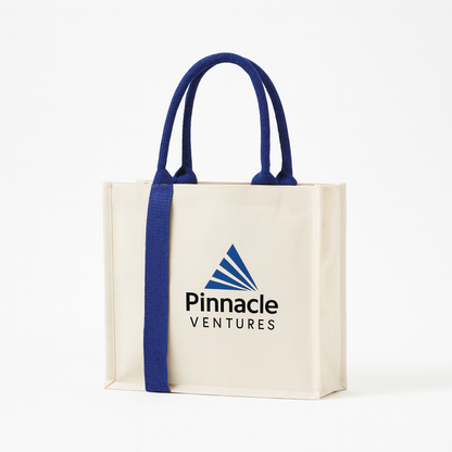 Custom Canvas Tote Bag with Blue Handles – Durable & Eco-Friendly Promotional Bag