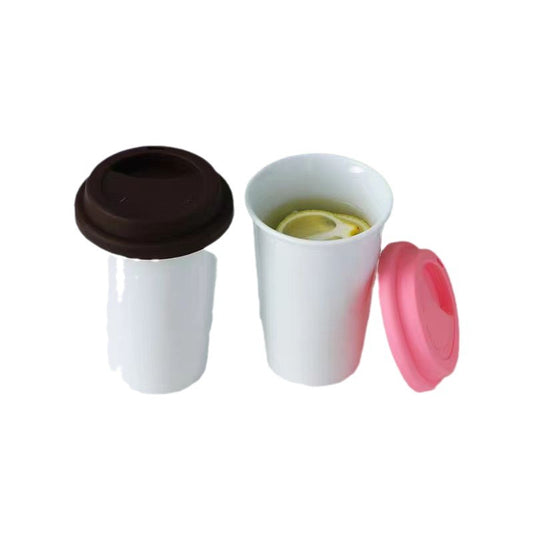 Heat-Resistant Ceramic Cup with Silicone Grip