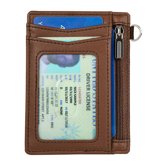 High-Quality Genuine Leather ID Card Holder with Gift Box