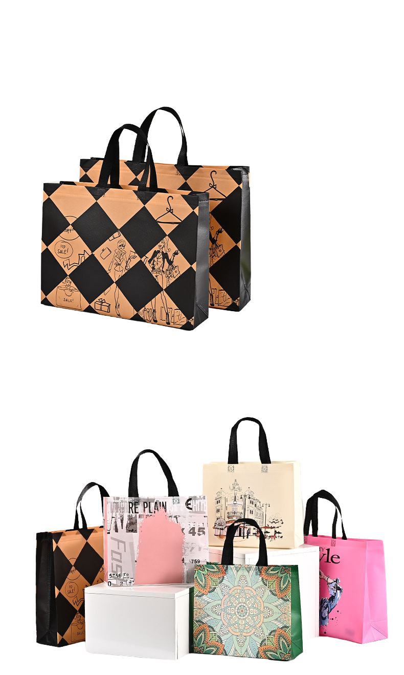 Dark-Button Non-Woven Tote Bag